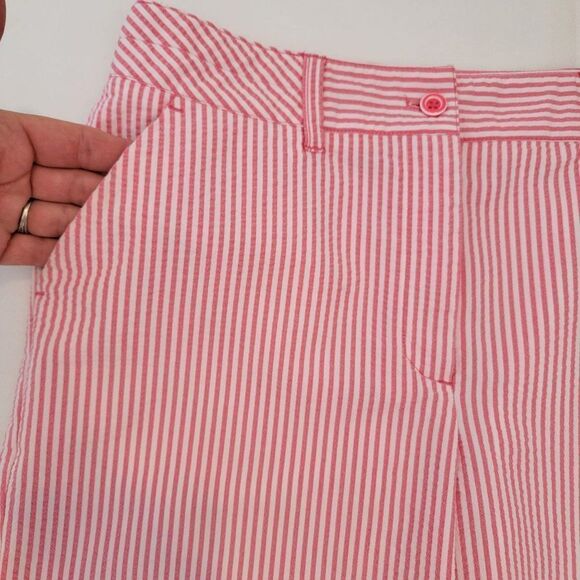 EP Pro Womens Size 8 Pink White Seersucker Golf Shorts Pink Striped 9 in Inseam - Picture 3 of 7